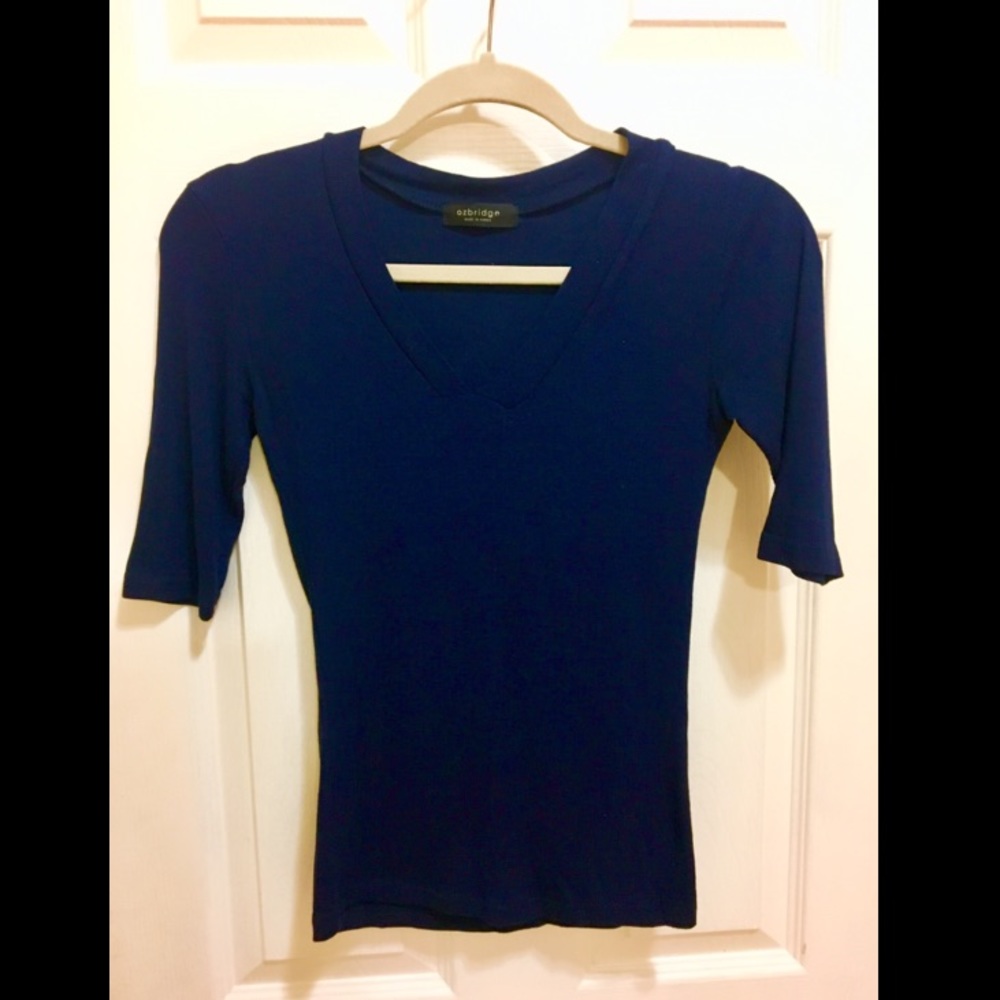 V-Neck Top - Navy